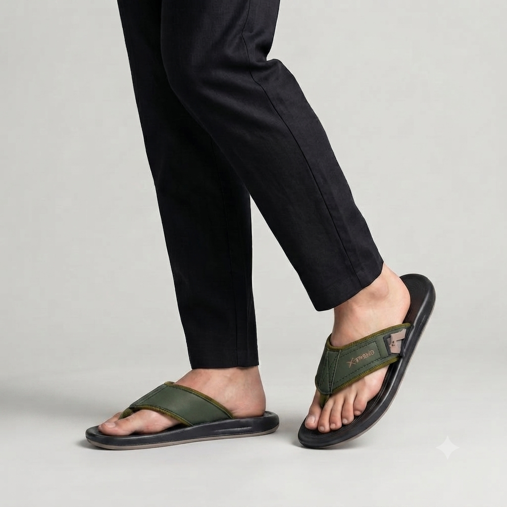 Military Green Rugged Comfort Thong Sandal