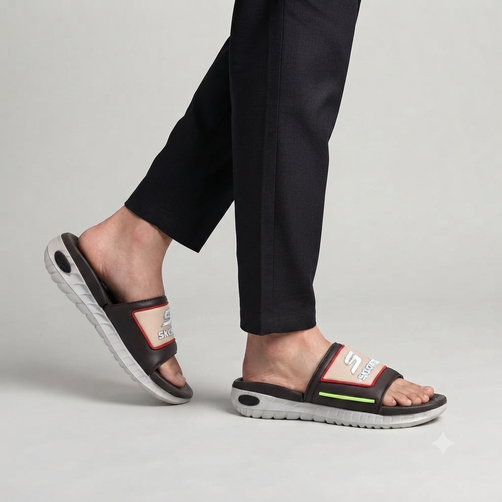 Skechers Urban Contrast Brown Performance Slides