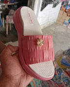 Elegant Pearl-Embellished Comfort Slides