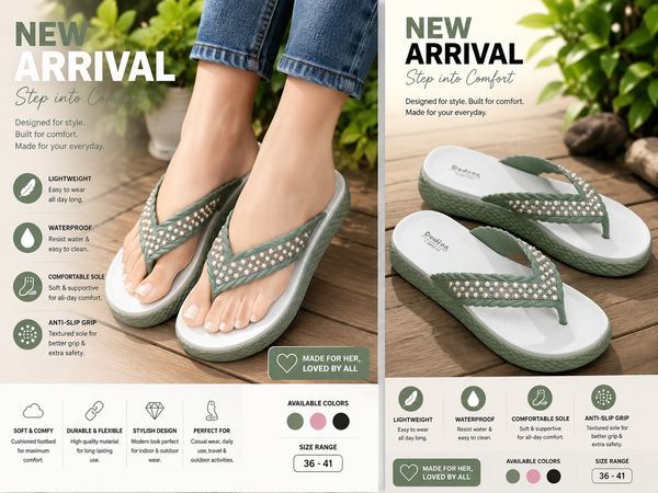 Floral Patterned Comfort Platform Sandals
