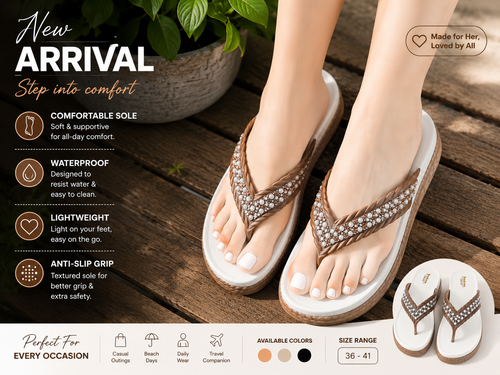 Elegant Pearl-Embellished Platform Flip-Flops