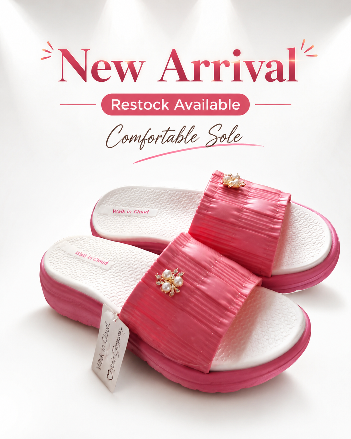 Elegant Pearl-Embellished Comfort Slides